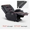 image:imageMCombo Single Motor Power Lift Recliner for Elderly R7541 LargeOversize  140 Recline 47 Footrest 2 USB amp Cup Holders Vibration Massage amp Lumbar Heat 350 lbs Capacity for Big and Tall ElderlyBlack