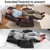 image:imageMCombo Single Motor Power Lift Recliner for Elderly R7541 LargeOversize  140 Recline 47 Footrest 2 USB amp Cup Holders Vibration Massage amp Lumbar Heat 350 lbs Capacity for Big and Tall ElderlyDark Brown