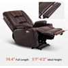 image:imageMCombo Single Motor Power Lift Recliner for Elderly R7541 LargeOversize  140 Recline 47 Footrest 2 USB amp Cup Holders Vibration Massage amp Lumbar Heat 350 lbs Capacity for Big and Tall ElderlyDark Brown