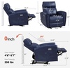 image:imageMCombo Small Zero Wall Hugger Power Recliner for Small Space Leather PR699  0 Wall Clearance 179 Low Seat Height Petite Friendly Lumbar Support USBTypeC Ports No Tool 10 Minutes AssemblyNavy Blue