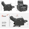 image:imageMCombo Small Zero Wall Hugger Power Recliner for Small Space Leather PR699  0 Wall Clearance 179 Low Seat Height Petite Friendly Lumbar Support USBTypeC Ports No Tool 10 Minutes AssemblyDark Grey