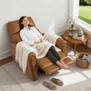 image:imageMCombo Small Zero Wall Hugger Power Recliner for Small Space Leather PR699  0 Wall Clearance 179 Low Seat Height Petite Friendly Lumbar Support USBTypeC Ports No Tool 10 Minutes AssemblyCognac Brown