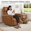image:imageMCombo Small Zero Wall Hugger Power Recliner for Small Space Leather PR699  0 Wall Clearance 179 Low Seat Height Petite Friendly Lumbar Support USBTypeC Ports No Tool 10 Minutes AssemblyCognac Brown