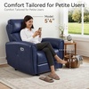 image:imageMCombo Small Zero Wall Hugger Power Recliner for Small Space Leather PR699  0 Wall Clearance 179 Low Seat Height Petite Friendly Lumbar Support USBTypeC Ports No Tool 10 Minutes AssemblyNavy Blue