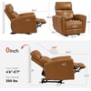 image:imageMCombo Small Zero Wall Hugger Power Recliner for Small Space Leather PR699  0 Wall Clearance 179 Low Seat Height Petite Friendly Lumbar Support USBTypeC Ports No Tool 10 Minutes AssemblyCognac Brown