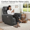 image:imageMCombo Small Zero Wall Hugger Power Recliner for Small Space Leather PR699  0 Wall Clearance 179 Low Seat Height Petite Friendly Lumbar Support USBTypeC Ports No Tool 10 Minutes AssemblyDark Grey
