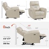 image:imageMCombo Small Zero Wall Hugger Power Recliner for Small Space Leather PR699  0 Wall Clearance 179 Low Seat Height Petite Friendly Lumbar Support USBTypeC Ports No Tool 10 Minutes AssemblyBeige