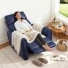 image:imageMCombo Small Zero Wall Hugger Power Recliner for Small Space Leather PR699  0 Wall Clearance 179 Low Seat Height Petite Friendly Lumbar Support USBTypeC Ports No Tool 10 Minutes AssemblyNavy Blue