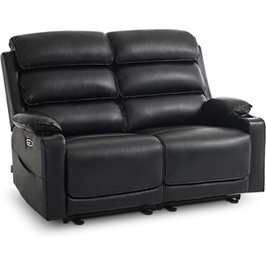 image:imageMCombo 64 in Oversized Reclining Loveseat with Heat amp Massage 6711 LGrey  155 Zero Gravity Power Recline Adjustable Headrest Storage Console Dual Charging Ports Cup HoldersFSC amp OEKO CertifiedBlack