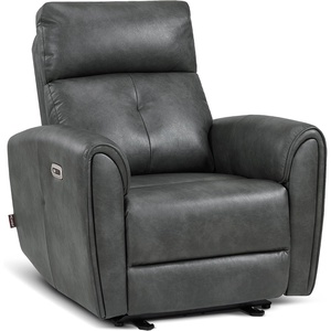 image:imageMCombo Small Zero Wall Hugger Power Recliner for Small Space Leather PR699  0 Wall Clearance 179 Low Seat Height Petite Friendly Lumbar Support USBTypeC Ports No Tool 10 Minutes AssemblyDark Grey