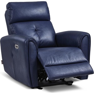 image:imageMCombo Small Zero Wall Hugger Power Recliner for Small Space Leather PR699  0 Wall Clearance 179 Low Seat Height Petite Friendly Lumbar Support USBTypeC Ports No Tool 10 Minutes AssemblyNavy Blue