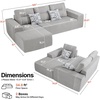 image:imageMCombo 105 Boneless Couches for Living Room Cloud Couch Modular Sectional Sofa Bed Convertible Sleeper Sofa With Latexlike Cushion amp Throw Pillow No assembly required Chenille Fabric 8512 GrayGrey