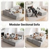 image:imageMCombo 105 Boneless Couches for Living Room Cloud Couch Modular Sectional Sofa Bed Convertible Sleeper Sofa With Latexlike Cushion amp Throw Pillow No assembly required Chenille Fabric 8512 GrayGrey