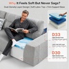 image:imageMCombo 105 Boneless Couches for Living Room Cloud Couch Modular Sectional Sofa Bed Convertible Sleeper Sofa With Latexlike Cushion amp Throw Pillow No assembly required Chenille Fabric 8512 GrayGrey