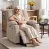 image:imageMCombo Power Lift Recliner Chair with Airbag Massage for Eldery 7507  Air Compression Massage Lumber Heat FSC Certified USBampType C Ports Cup Holders Breathable PetFriendly FabricBeige