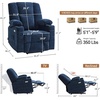 image:imageMCombo Power Lift Recliner Chair with Airbag Massage for Eldery 7507  Air Compression Massage Lumber Heat FSC Certified USBampType C Ports Cup Holders Breathable PetFriendly FabricNavy Blue