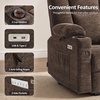 image:imageMCombo Power Lift Recliner Chair with Airbag Massage for Eldery 7507  Air Compression Massage Lumber Heat FSC Certified USBampType C Ports Cup Holders Breathable PetFriendly FabricCoffee