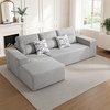 image:imageMCombo 105 Boneless Couches for Living Room Cloud Couch Modular Sectional Sofa Bed Convertible Sleeper Sofa With Latexlike Cushion amp Throw Pillow No assembly required Chenille Fabric 8512 GrayGrey