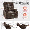image:imageMCombo Power Lift Recliner Chair for Elderly Electric Lift Chair with Extended Footrest USB Ports Cup Holders Fabric 7281 Navy Blue SmallBrown
