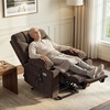 image:imageMCombo Power Lift Recliner Chair for Elderly Electric Lift Chair with Extended Footrest USB Ports Cup Holders Fabric 7281 Navy Blue SmallBrown