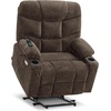 image:imageMCombo Power Lift Recliner Chair for Elderly Electric Lift Chair with Extended Footrest USB Ports Cup Holders Fabric 7281 Navy Blue SmallBrown