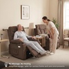 image:imageMCombo Power Lift Recliner Chair for Elderly Electric Lift Chair with Extended Footrest USB Ports Cup Holders Fabric 7281 Navy Blue SmallBrown