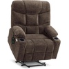 image:imageMCombo Power Lift Recliner Chair for Elderly Electric Lift Chair with Extended Footrest USB Ports Cup Holders Fabric 7281 Navy Blue SmallBrown