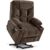 image:imageMCombo Power Lift Recliner Chair for Elderly Electric Lift Chair with Extended Footrest USB Ports Cup Holders Fabric 7281 Navy Blue SmallBrown