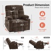 image:imageMCombo Power Lift Recliner Chair for Elderly Electric Lift Chair with Extended Footrest USB Ports Cup Holders Fabric 7281 Navy Blue SmallBrown