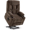 image:imageMCombo Power Lift Recliner Chair for Elderly Electric Lift Chair with Extended Footrest USB Ports Cup Holders Fabric 7281 Navy Blue SmallBrown
