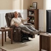 image:imageMCombo Power Lift Recliner Chair for Elderly Electric Lift Chair with Extended Footrest USB Ports Cup Holders Fabric 7281 Navy Blue SmallBrown