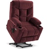 image:imageMCombo Power Lift Recliner Chair for Elderly Electric Lift Chair with Extended Footrest USB Ports Cup Holders Fabric 7281 Navy Blue SmallBurgundy