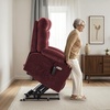 image:imageMCombo Power Lift Recliner Chair for Elderly Electric Lift Chair with Extended Footrest USB Ports Cup Holders Fabric 7281 Navy Blue SmallBurgundy