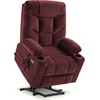 image:imageMCombo Power Lift Recliner Chair for Elderly Electric Lift Chair with Extended Footrest USB Ports Cup Holders Fabric 7281 Navy Blue SmallBurgundy