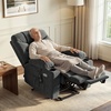 image:imageMCombo Power Lift Recliner Chair for Elderly Electric Lift Chair with Extended Footrest USB Ports Cup Holders Fabric 7281 Navy Blue SmallDark Gray