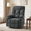 image:imageMCombo Power Lift Recliner Chair for Elderly Electric Lift Chair with Extended Footrest USB Ports Cup Holders Fabric 7281 Navy Blue SmallDark Gray