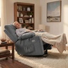 image:imageMCombo Power Lift Recliner Chair for Elderly Electric Lift Chair with Extended Footrest USB Ports Cup Holders Fabric 7281 Navy Blue SmallDark Gray