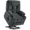 image:imageMCombo Power Lift Recliner Chair for Elderly Electric Lift Chair with Extended Footrest USB Ports Cup Holders Fabric 7281 Navy Blue SmallDark Gray