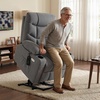 image:imageMCombo Power Lift Recliner Chair for Elderly Electric Lift Chair with Extended Footrest USB Ports Cup Holders Fabric 7281 Navy Blue SmallDark Gray