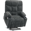 image:imageMCombo Power Lift Recliner Chair for Elderly Electric Lift Chair with Extended Footrest USB Ports Cup Holders Fabric 7281 Navy Blue SmallDark Gray