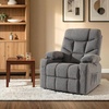 image:imageMCombo Power Lift Recliner Chair for Elderly Electric Lift Chair with Extended Footrest USB Ports Cup Holders Fabric 7281 Navy Blue SmallDark Gray