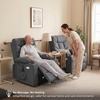 image:imageMCombo Power Lift Recliner Chair for Elderly Electric Lift Chair with Extended Footrest USB Ports Cup Holders Fabric 7281 Navy Blue SmallDark Gray