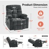 image:imageMCombo Power Lift Recliner Chair for Elderly Electric Lift Chair with Extended Footrest USB Ports Cup Holders Fabric 7281 Navy Blue SmallDark Gray