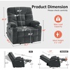 image:imageMCombo Power Lift Recliner Chair for Elderly Electric Lift Chair with Extended Footrest USB Ports Cup Holders Fabric 7281 Navy Blue SmallDark Gray