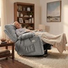 image:imageMCombo Power Lift Recliner Chair for Elderly Electric Lift Chair with Extended Footrest USB Ports Cup Holders Fabric 7281 Navy Blue SmallLight Grey