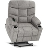 image:imageMCombo Power Lift Recliner Chair for Elderly Electric Lift Chair with Extended Footrest USB Ports Cup Holders Fabric 7281 Navy Blue SmallLight Grey