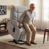 image:imageMCombo Power Lift Recliner Chair for Elderly Electric Lift Chair with Extended Footrest USB Ports Cup Holders Fabric 7281 Navy Blue SmallLight Grey