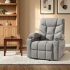 image:imageMCombo Power Lift Recliner Chair for Elderly Electric Lift Chair with Extended Footrest USB Ports Cup Holders Fabric 7281 Navy Blue SmallLight Grey