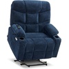 image:imageMCombo Power Lift Recliner Chair for Elderly Electric Lift Chair with Extended Footrest USB Ports Cup Holders Fabric 7281 Navy Blue SmallNavy Blue