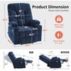image:imageMCombo Power Lift Recliner Chair for Elderly Electric Lift Chair with Extended Footrest USB Ports Cup Holders Fabric 7281 Navy Blue SmallNavy Blue